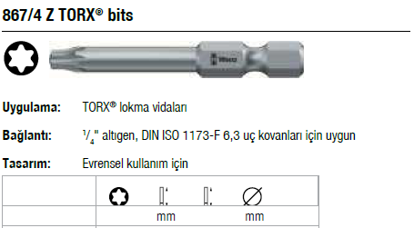 867-4 Z TORX bits - WERA
